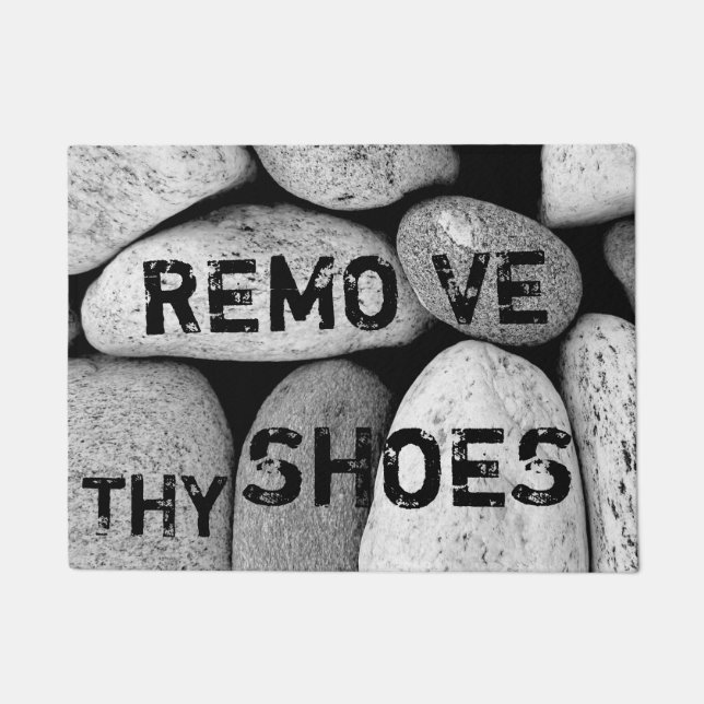 Customisable "Remove Thy Shoes" Fun Cool Unique  Doormat (Front)