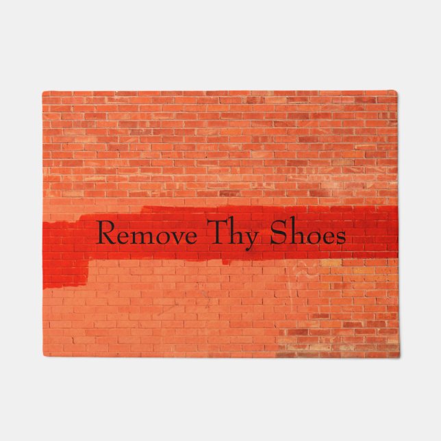 Customisable "Remove Thy Shoes" Fun Cool Unique Doormat (Front)