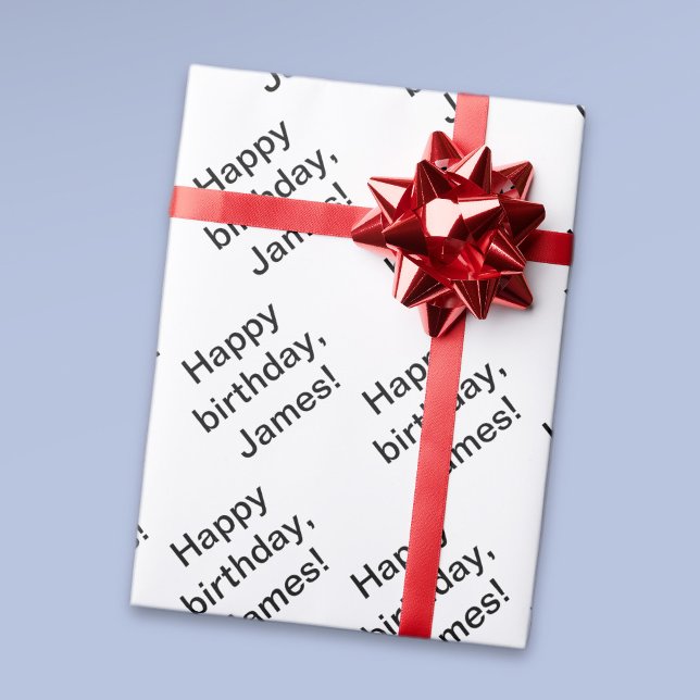 Customisable Repeating Happy Birthday (any name) Wrapping Paper (Creator Uploaded)