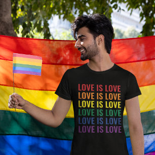 Customisable Repeating Text LGBTQ Gay Pride T-Shirt