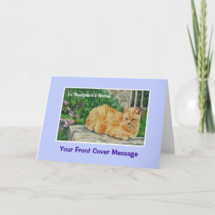 Customisable Retirement Card, Ginger Cat Card