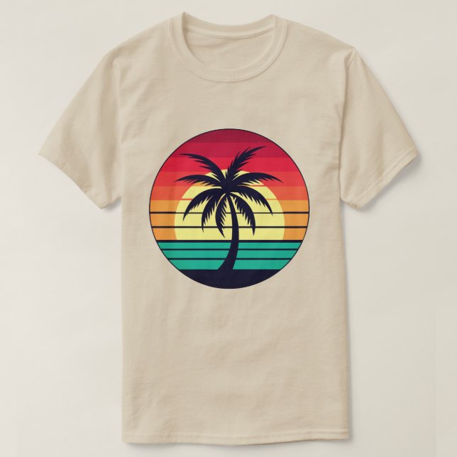 Customisable retro bold tropical image T-Shirt (Design Front)