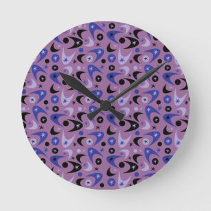 Customisable Retro Bommerangs Round Clock