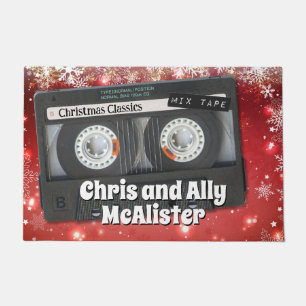 Customisable Retro Cassette Tape Christmas Doormat