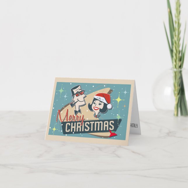 Customisable Retro Couple Merry Christmas Holiday (Front)