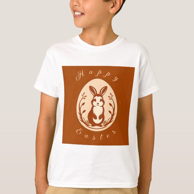 Customisable Retro Easter Bunny. Easter Bunny.     T-Shirt (Front)