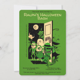 Customisable Retro Halloween Party Invitation