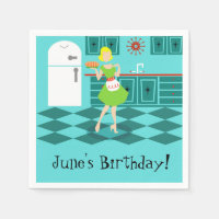 Customisable Retro Kitchen Paper Napkins