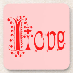Customisable Retro LOVE Coaster
