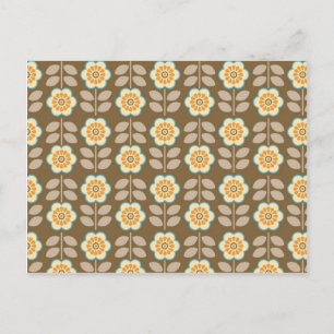 Customisable Retro Mod Flowers Postcard