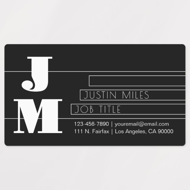 Customisable Retro-modern Black & White Monogram (Design 3)