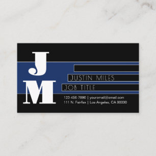 Customisable Retro-modern Monogram & Design Business Card