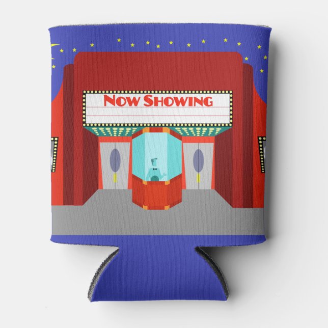 Customisable Retro Movie Theatre Can Cooler (Front)