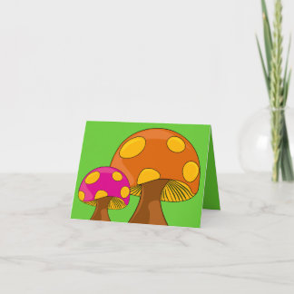 Customisable Retro Mushrooms Note Card