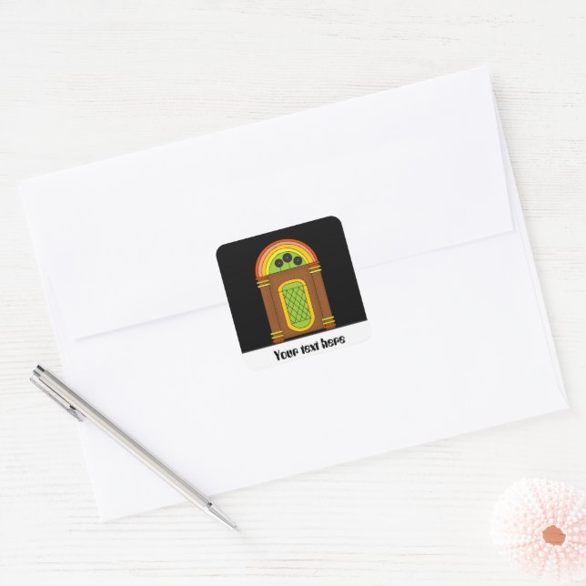 Customisable retro party fun jukebox sticker (Envelope)