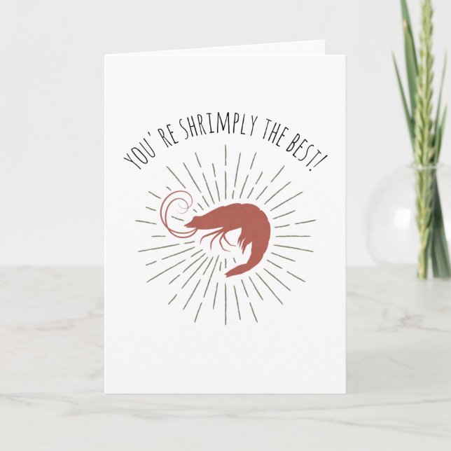 Customisable Retro Seafood Shrimp Note Card (Front)