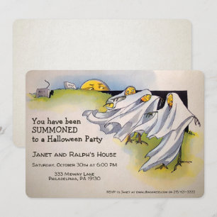 Customisable Retro Spooky Halloween Invitation