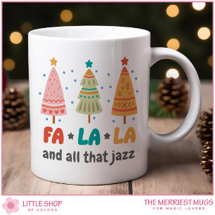 Customisable Retro-Style Christmas Trees Fa La La Coffee Mug