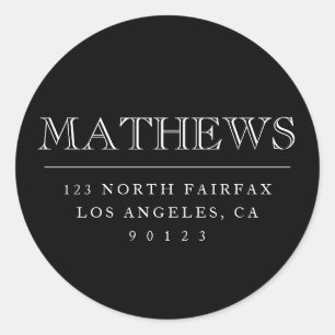 Customisable Return Address Classic Round Sticker