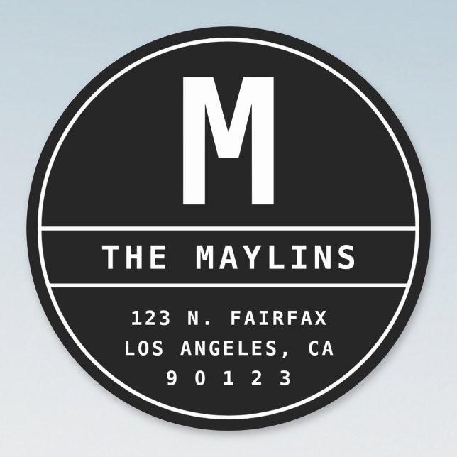 Customisable Return Address Label with Monogram (Creator Uploaded)