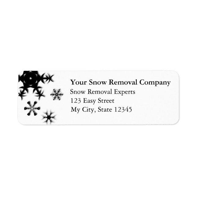 Customisable Return Address Labels - Snow Removal (Front)