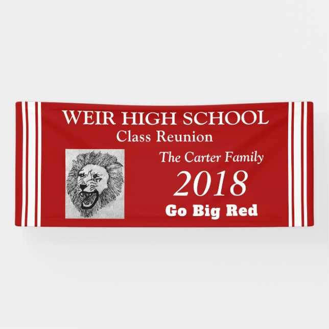 Customisable Reunion Banner, Your PHOTO, TEXT Banner (Horizontal)