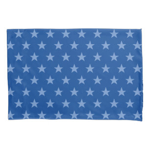 Customisable Reversible Blue and Green Star Pillowcase