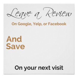 Customisable review notice poster
