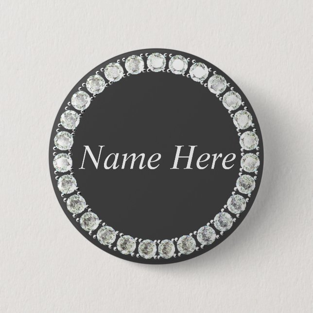 Customisable rhinestones grey button (Front)