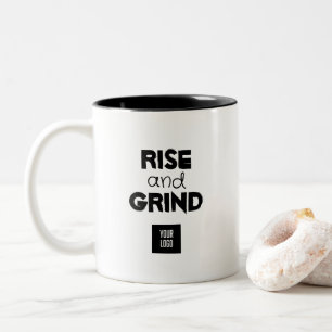 Customisable Rise and Grind  Two-Tone Coffee Mug