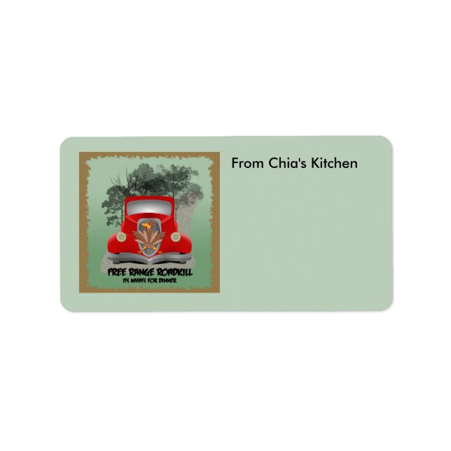 Customisable Roadkill Kitchen Avery Label (Front)