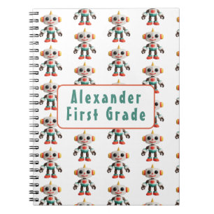 Customisable Robot Kids Notebook