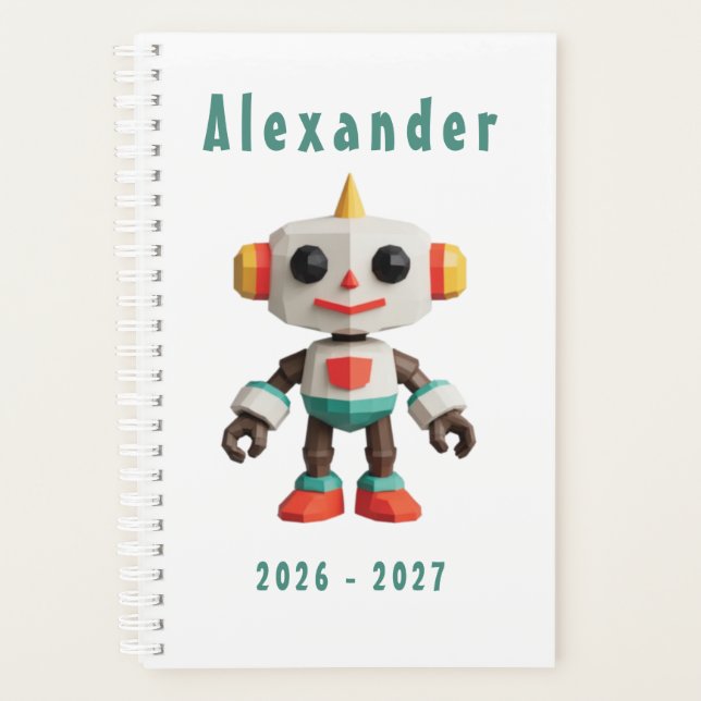 Customisable Robot Kids Planner (Front)