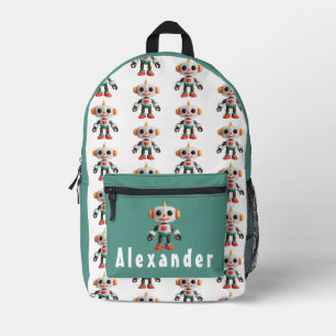 Customisable Robot Kids Printed Backpack