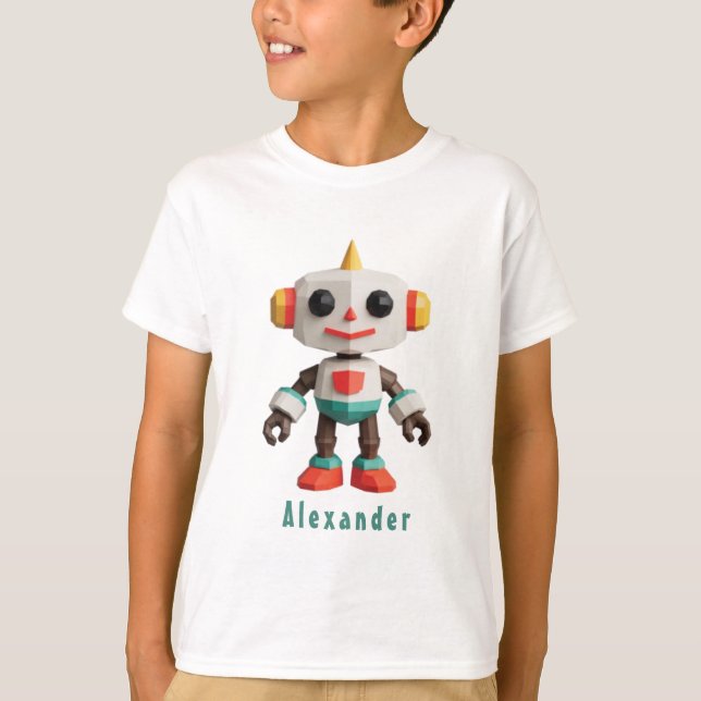 Customisable Robot Kids T-Shirt (Front)