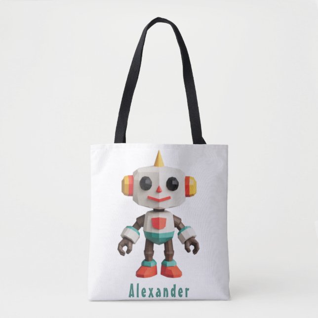 Customisable Robot Kids Tote Bag (Front)
