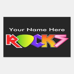 Customisable Rock and Roll Sticker (Black)