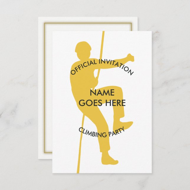 Customisable Rock Climbing Party Invitation (Front/Back)