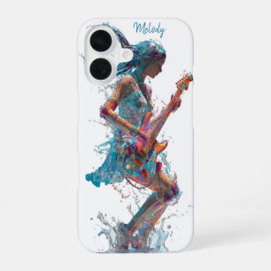 Customisable Rock’n Roll Woman – Guitar Art iPhone 16 Case