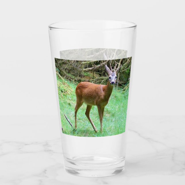 Customisable Roe Deer Buck Posing  Glass (Front)