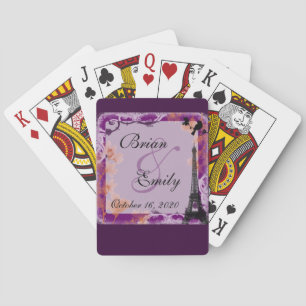 Customisable romanitc eiffel tower playing cards