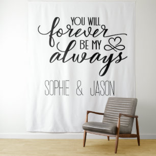 Customisable Romantic Quote Backdrop Tapestry