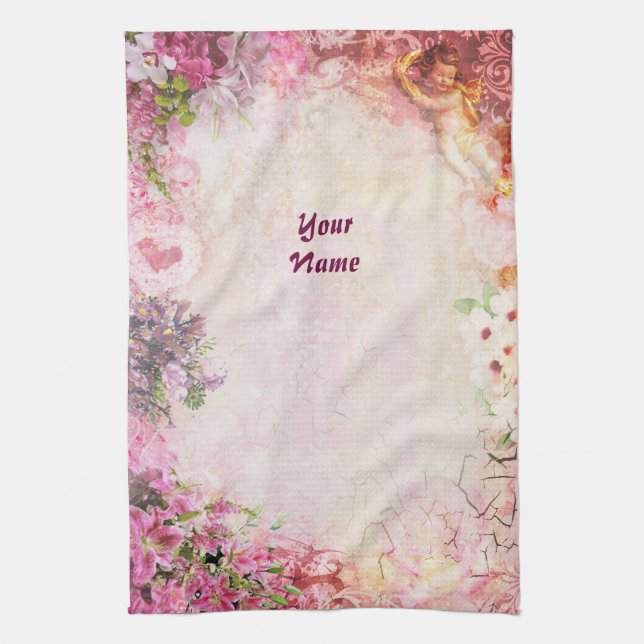 (Customisable) Romantic Tea Towel (Vertical)