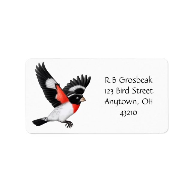 Customisable Rose Breated Grosbeak Label (Front)