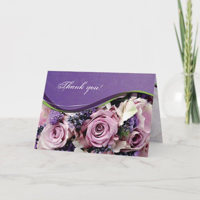 Customisable rose & lavender greeting card (Front)
