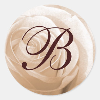 Customisable Rose Monogram Classic Round Sticker