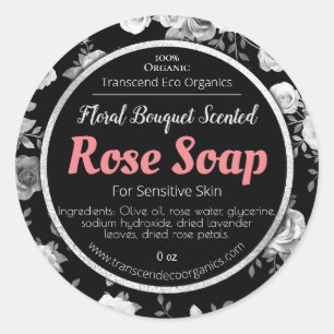 Customisable Rose Soap Label Handmade Business