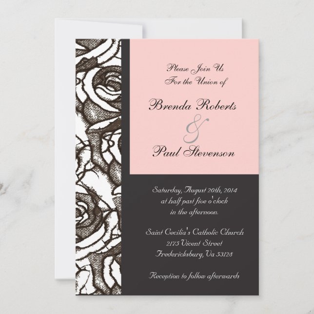 Customisable Roses Wedding Invitation (Front)