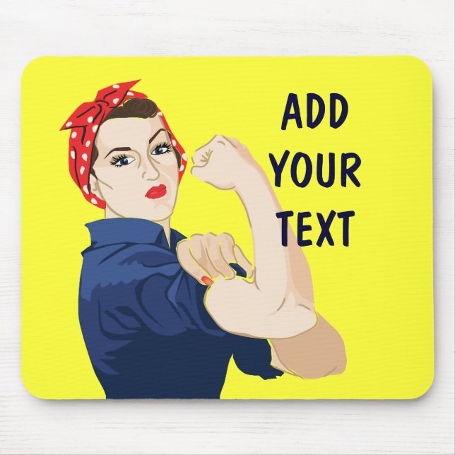 Customisable Rosie Riveter Mouse Mat (Front)