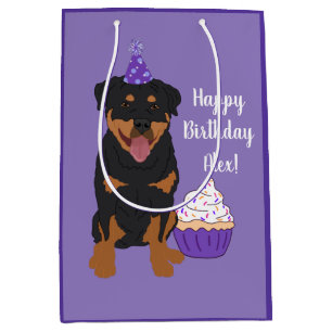 Customisable Rottweiler Birthday Medium Gift Bag
